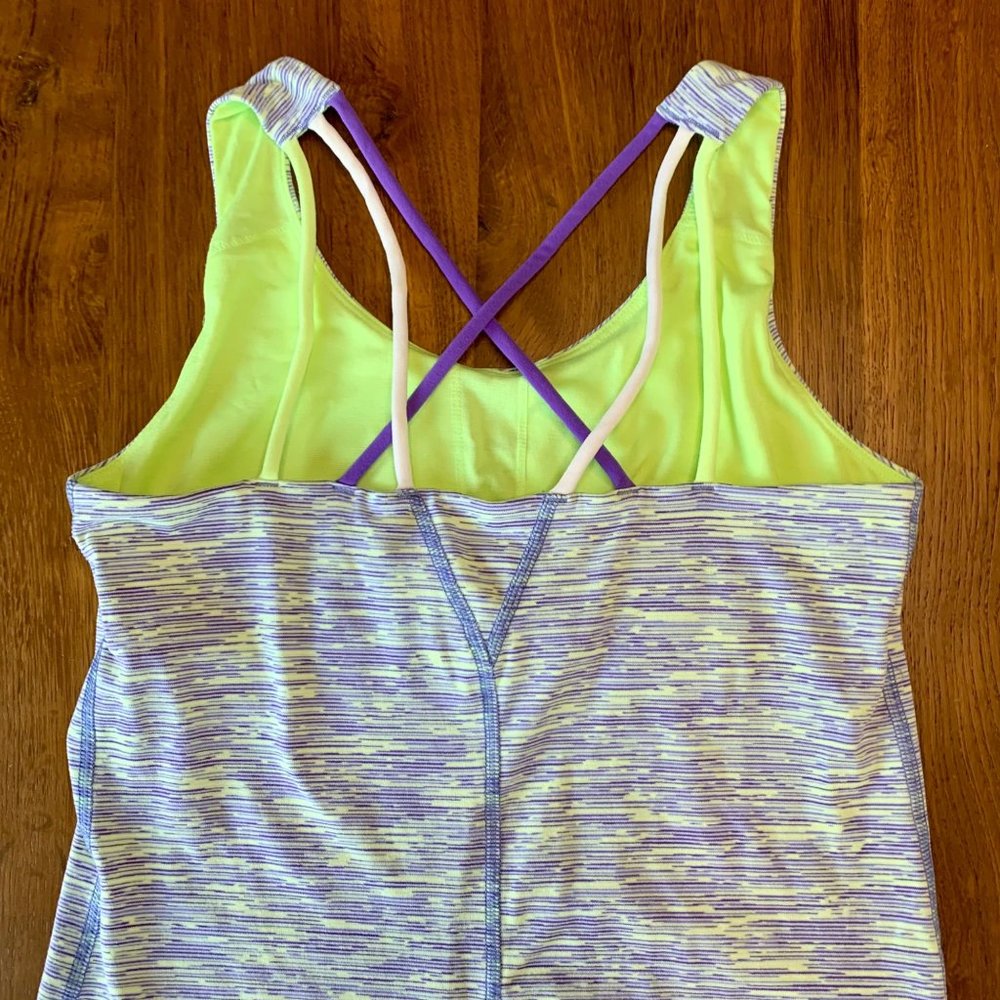 IVIVVA Lululemon Girls Workout Tank Top 14 Girl Sports Bra Crossed Back Purple - Picture 3 of 6